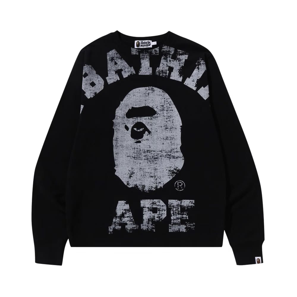 BAPE Big College Crewneck Black