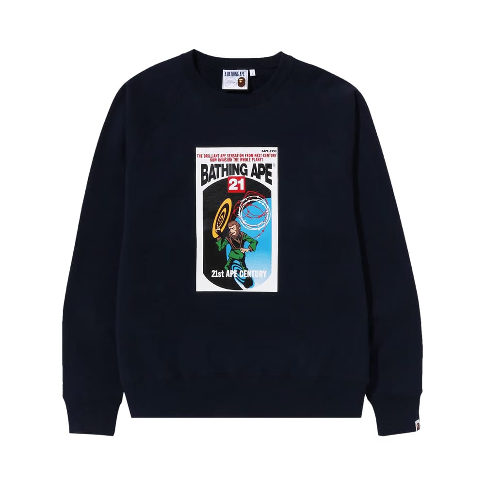 BAPE Bathing Ape Relaxed Fit Crewneck Navy