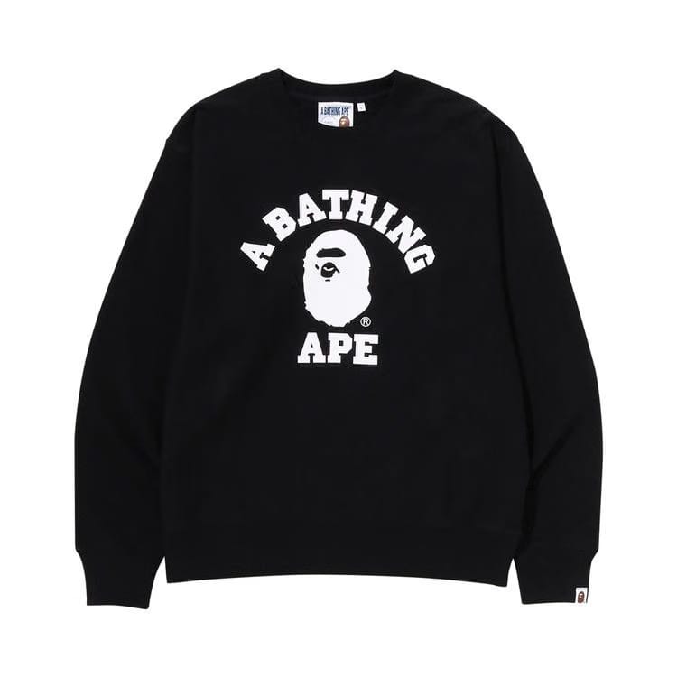BAPE College Relaxed Fit Crewneck Black