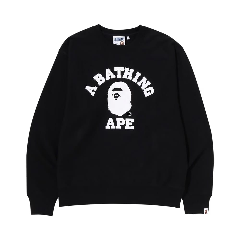 BAPE College Relaxed Fit Crewneck Black