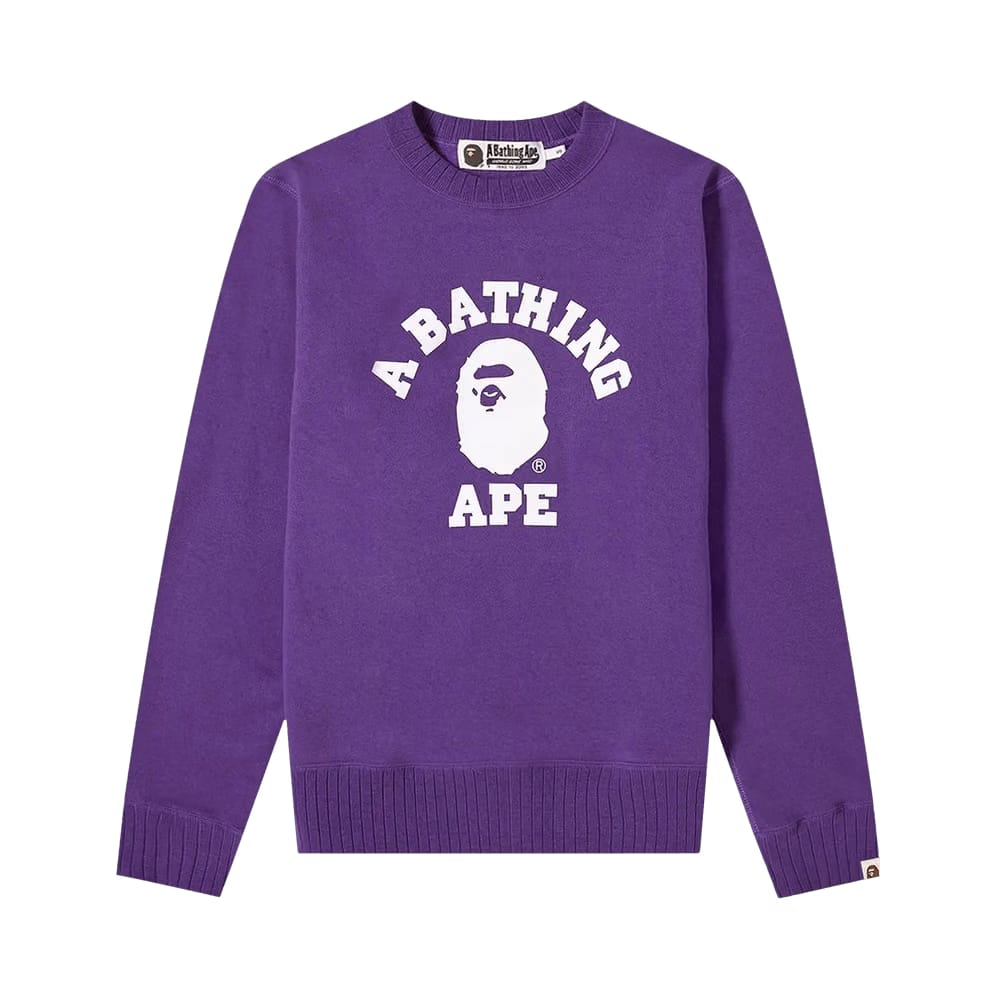BAPE College Crew Sweat Purple