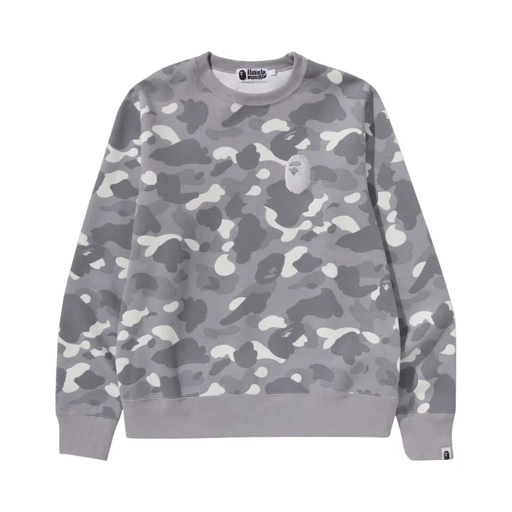 BAPE City Camo Large Ape Head Crewneck Grey