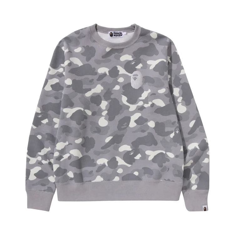 BAPE City Camo Large Ape Head Crewneck Grey