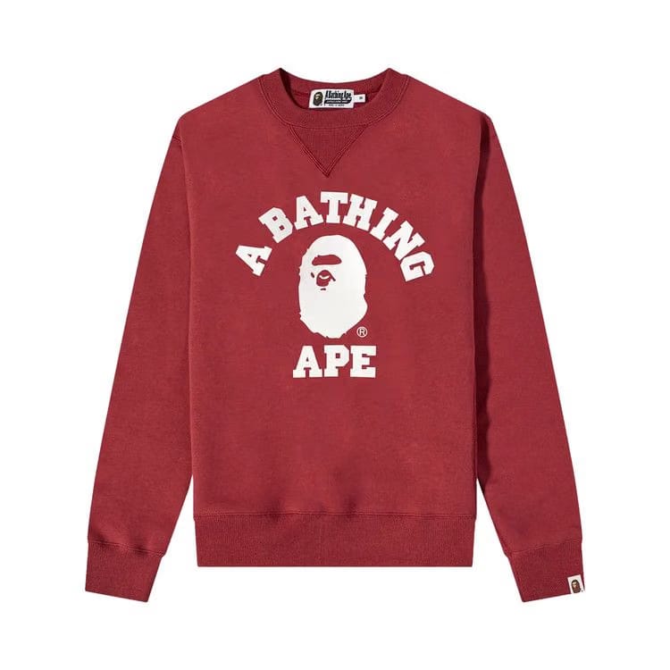 BAPE College Crew Sweat Burgundy