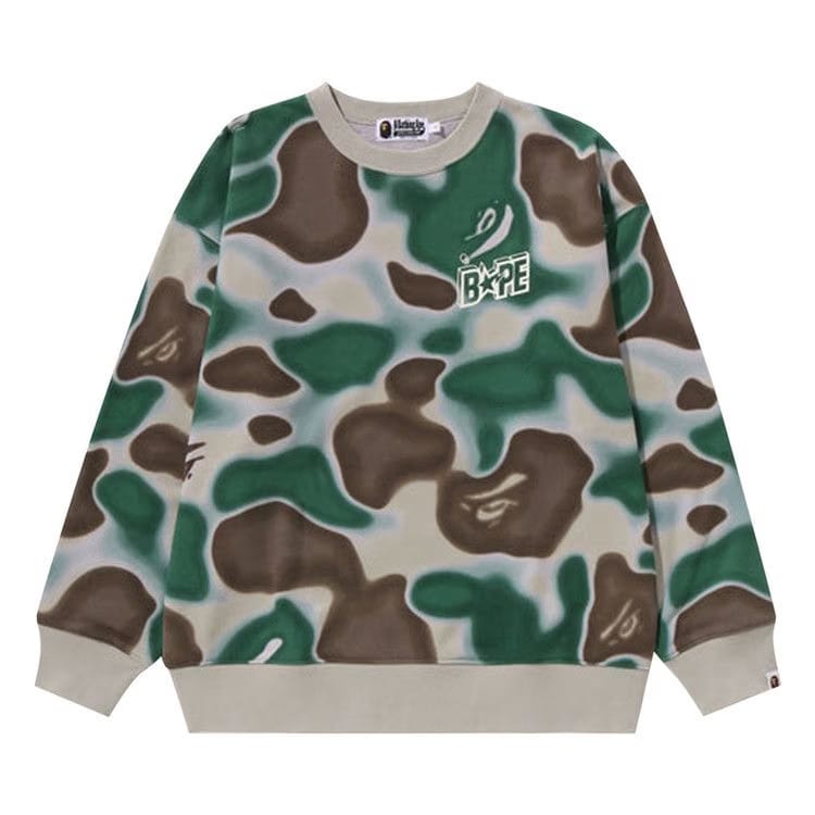 BAPE Liquid Camo Bape Sta Crewneck Sweater Olive Drab