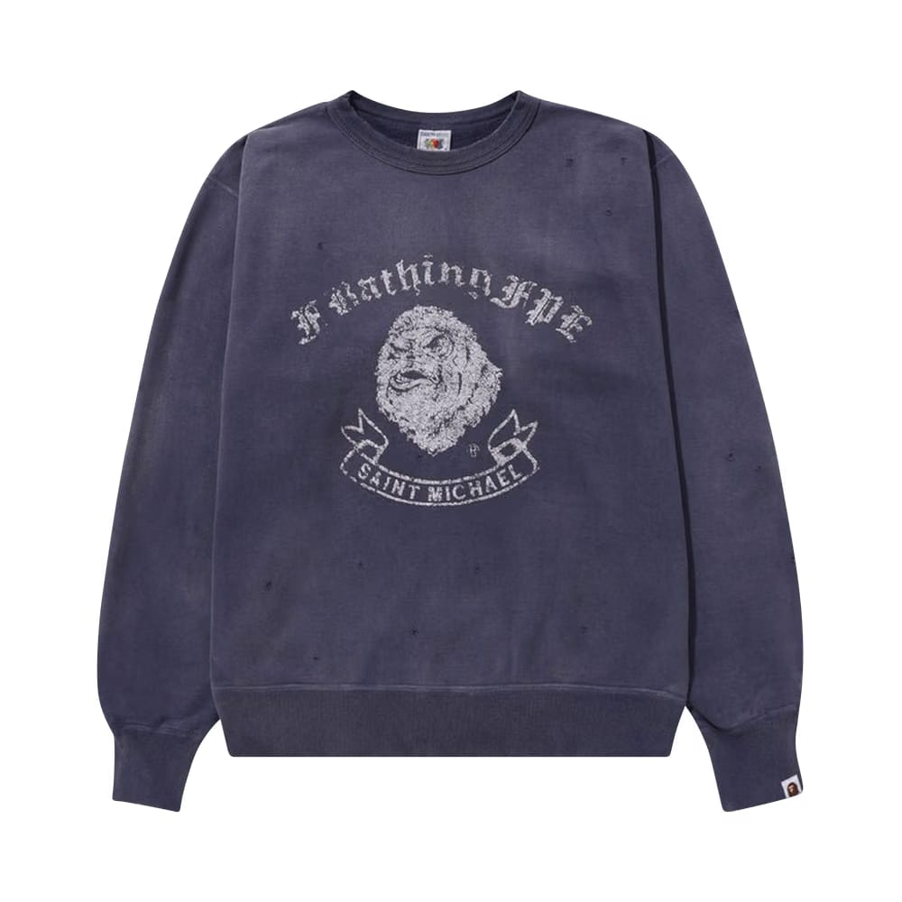 BAPE x Saint MXXXXXX Gorilla Crewneck Blue