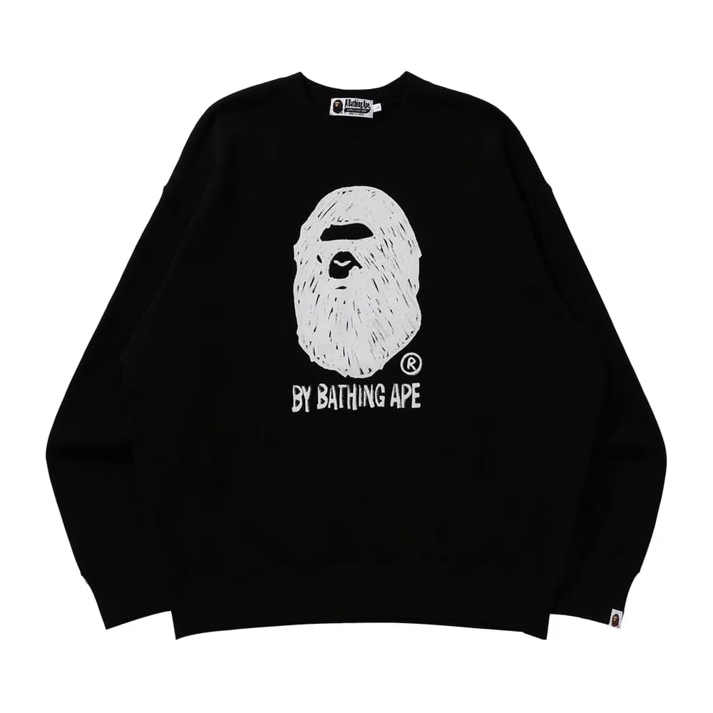 BAPE Hand Draw Ape Head Crewneck Black
