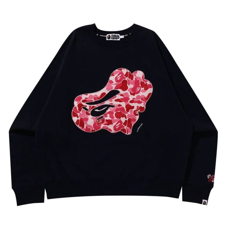 BAPE ABC Camo Patch Relaxed Fit Crewneck Navy