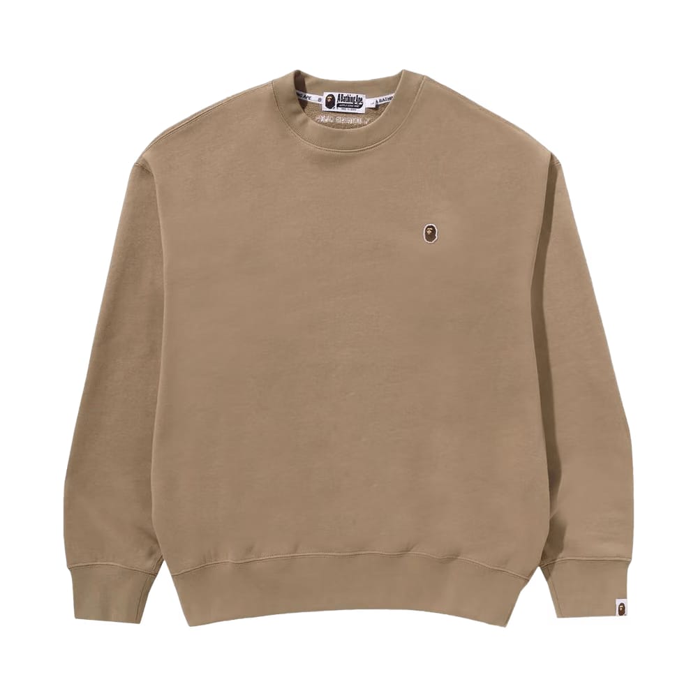 BAPE Ape Head One Point Crewneck Beige