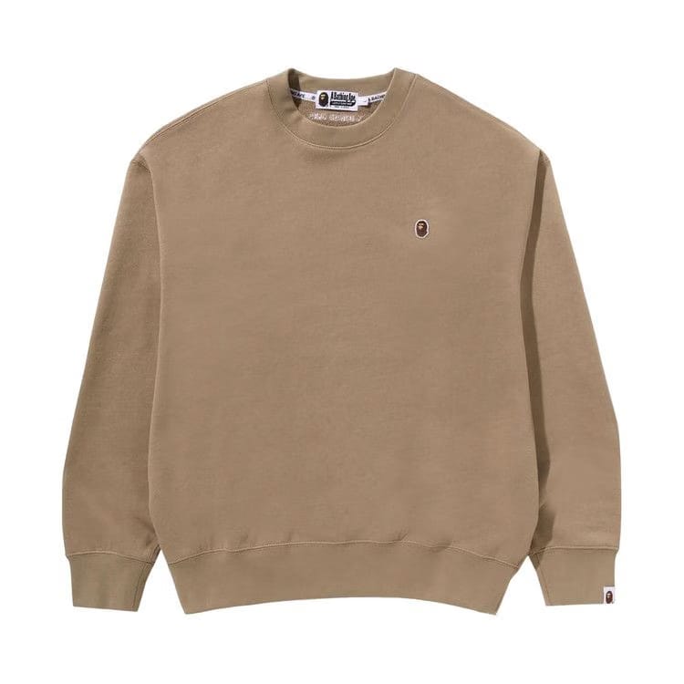 BAPE Ape Head One Point Crewneck Beige