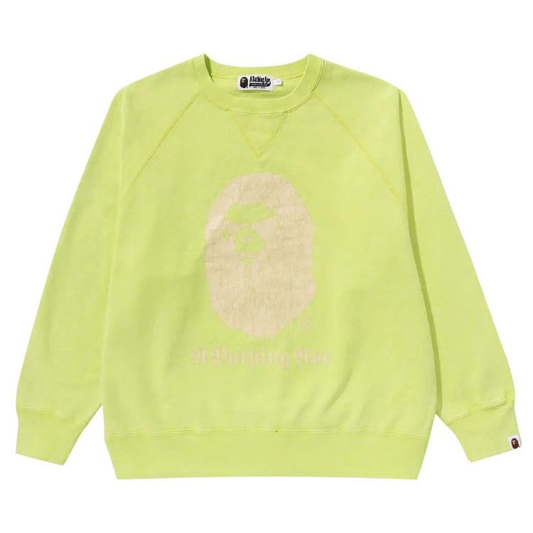 BAPE A Bathing Ape Overdye Relaxed Fit Crewneck Yellow