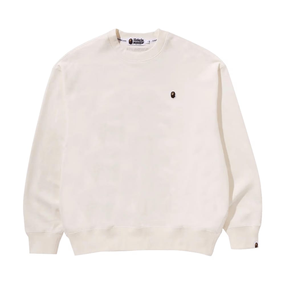 BAPE Ape Head One Point Crewneck White
