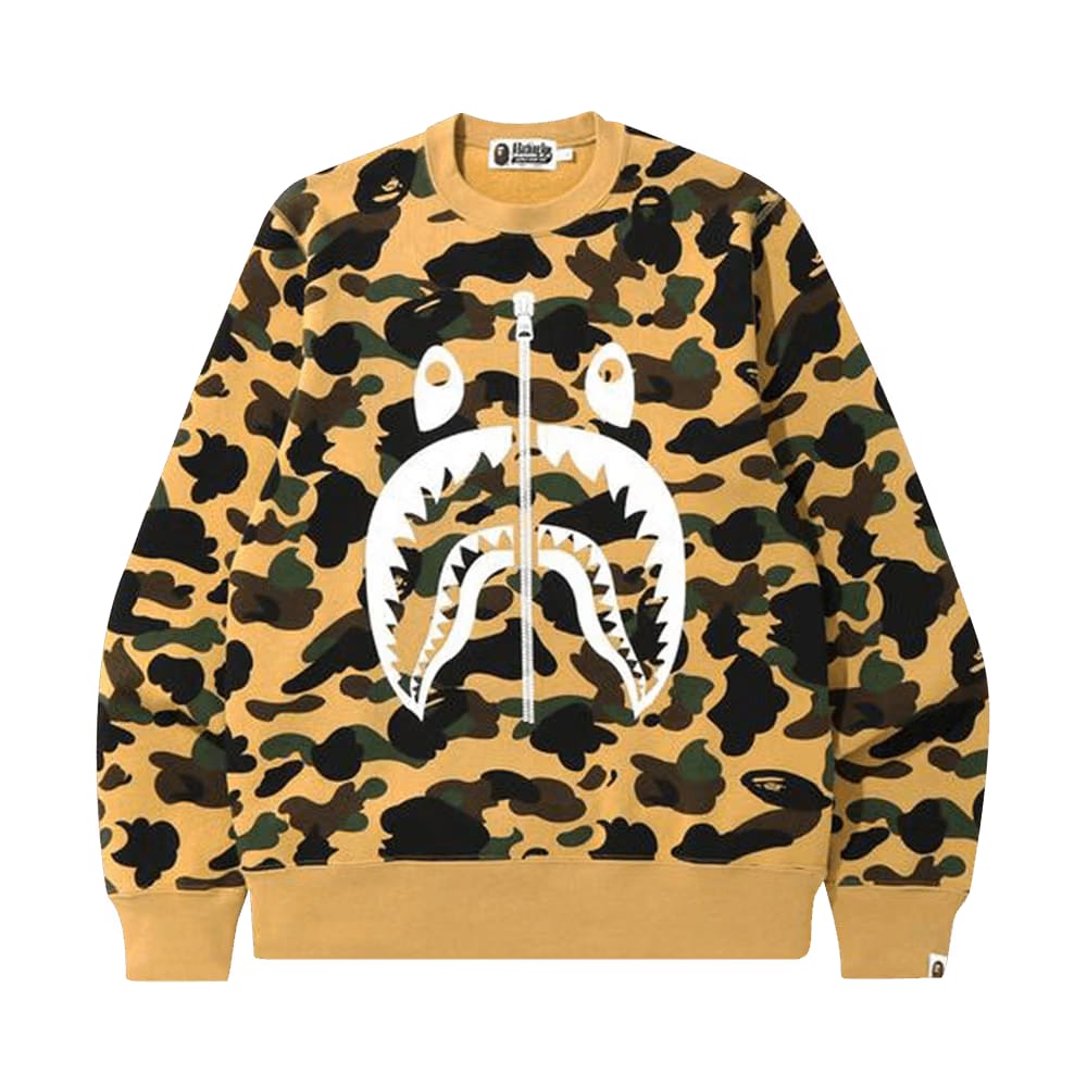 BAPE 1st Camo Shark Crewneck Yellow
