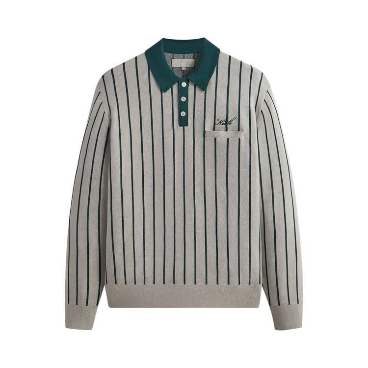 Kith Harmon Rugby Pullover Sweater Light Heather Grey