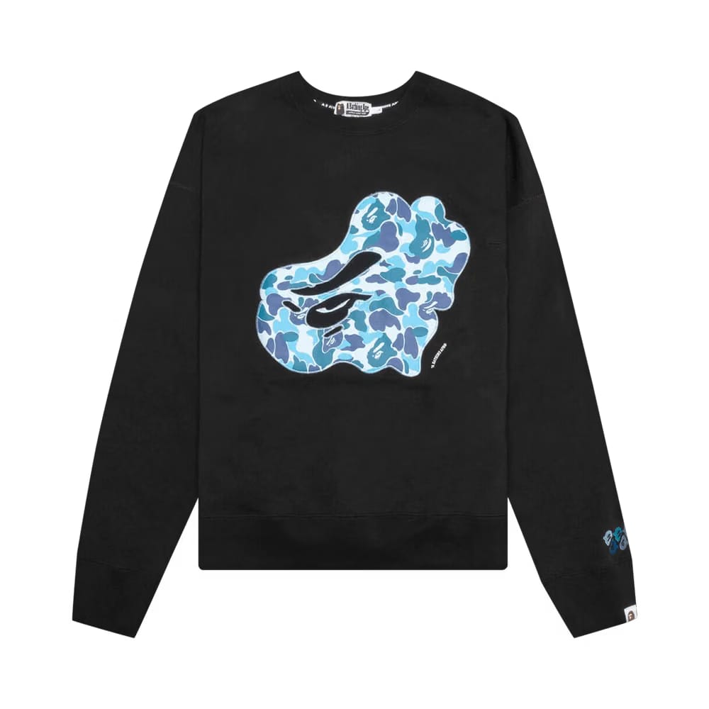BAPE ABC Camo Patch Relaxed Fit Crewneck Black