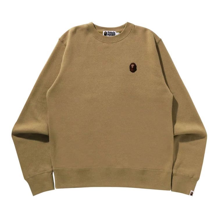 BAPE One Point Crewneck Sweatshirt Beige