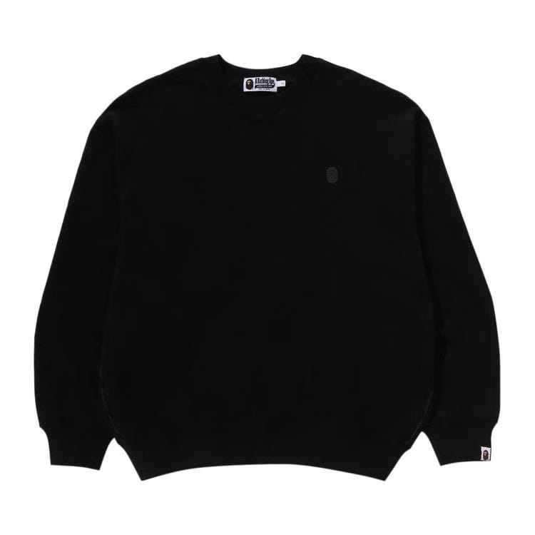 BAPE One Point Relaxed Fit Crewneck Sweatshirt Black