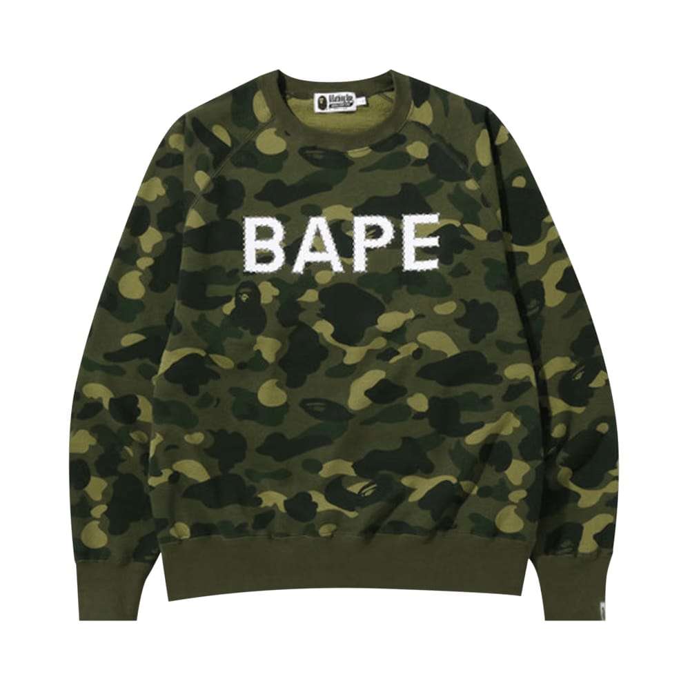 BAPE Color Camo Crystal Stone Relaxed Fit Crewneck Green