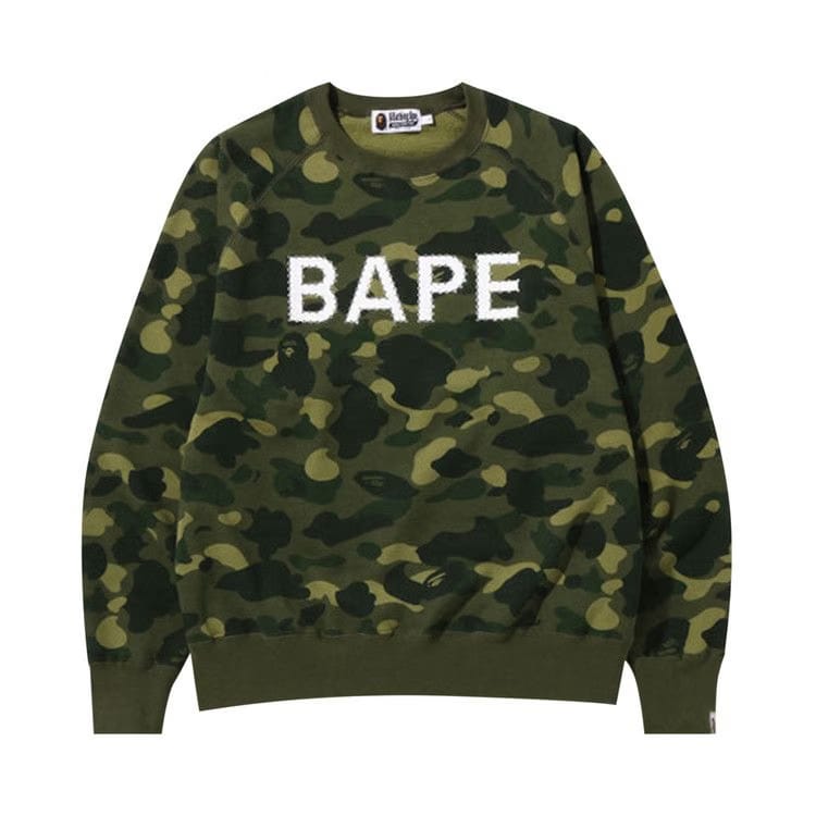 BAPE Color Camo Crystal Stone Relaxed Fit Crewneck Green