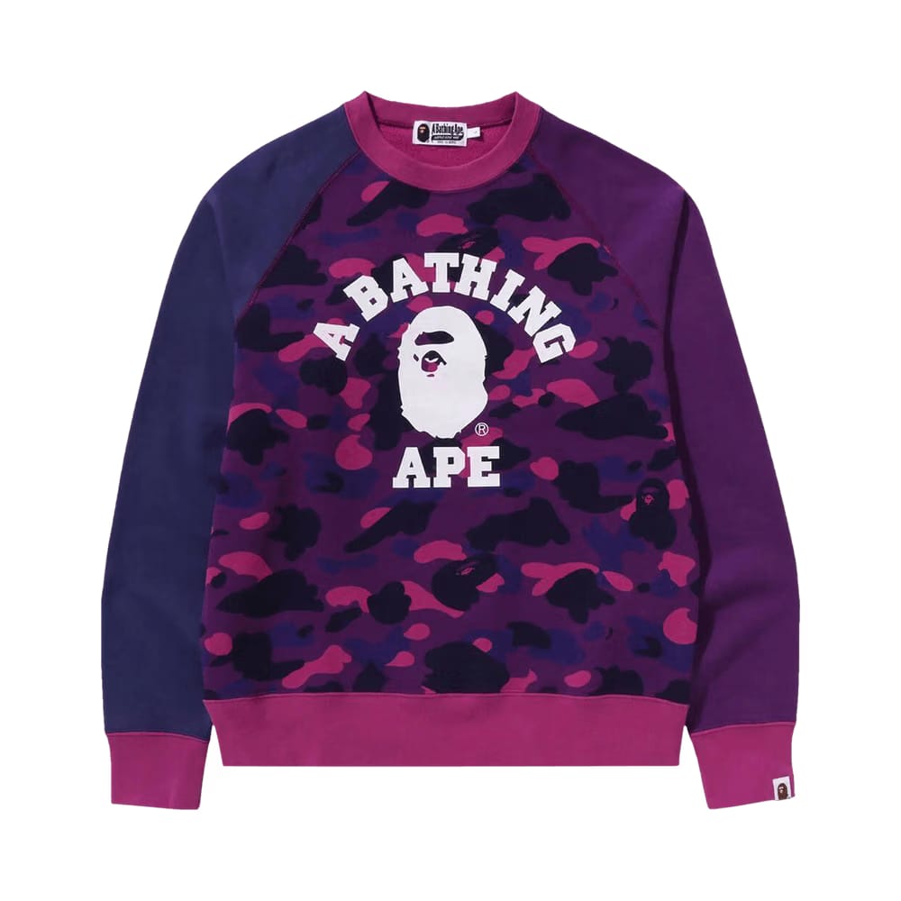 BAPE Color Camo College Crewneck Purple