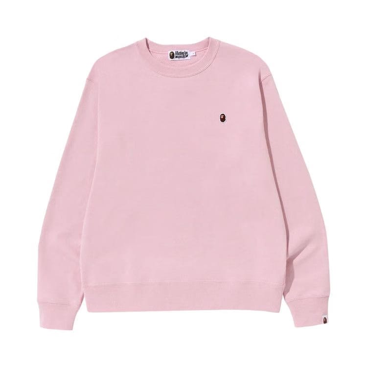 BAPE Ape Head One Point Relaxed Fit Crewneck Pink