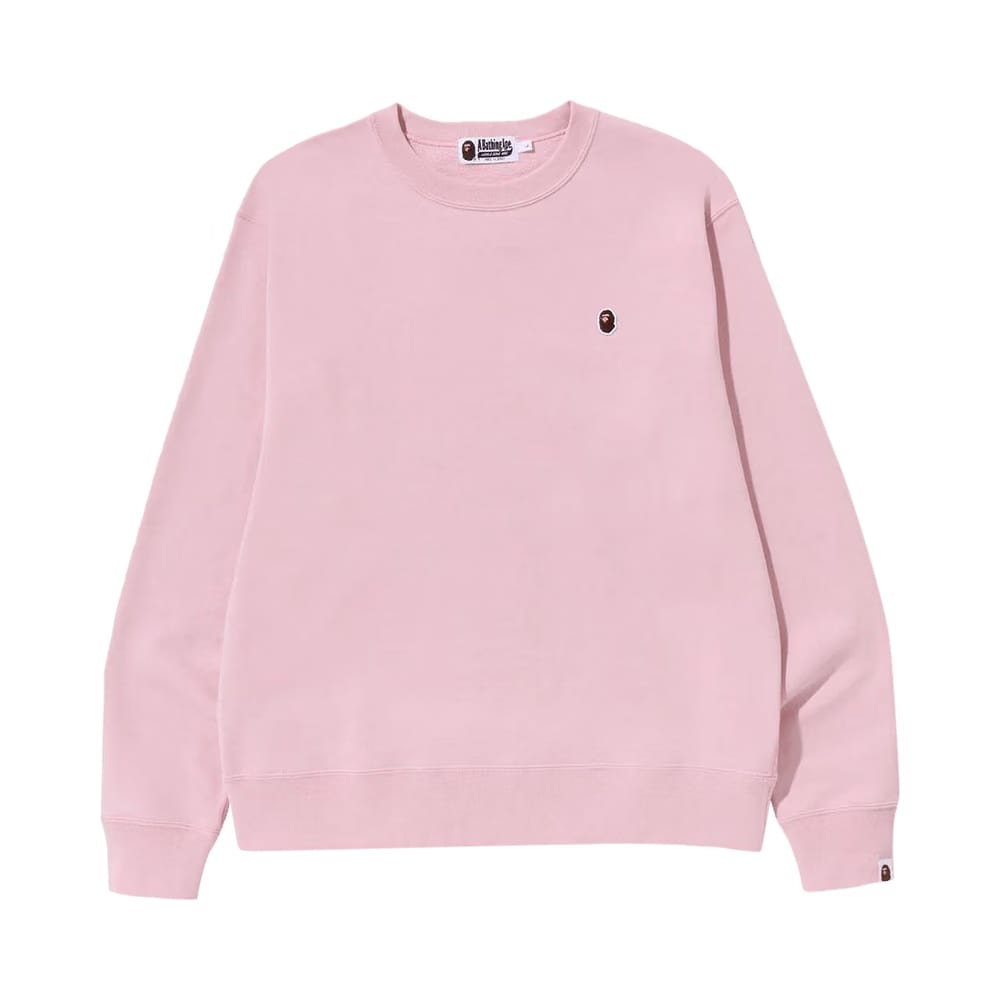 BAPE Ape Head One Point Relaxed Fit Crewneck Pink