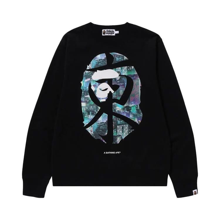 BAPE Neon Tokyo Crewneck Black