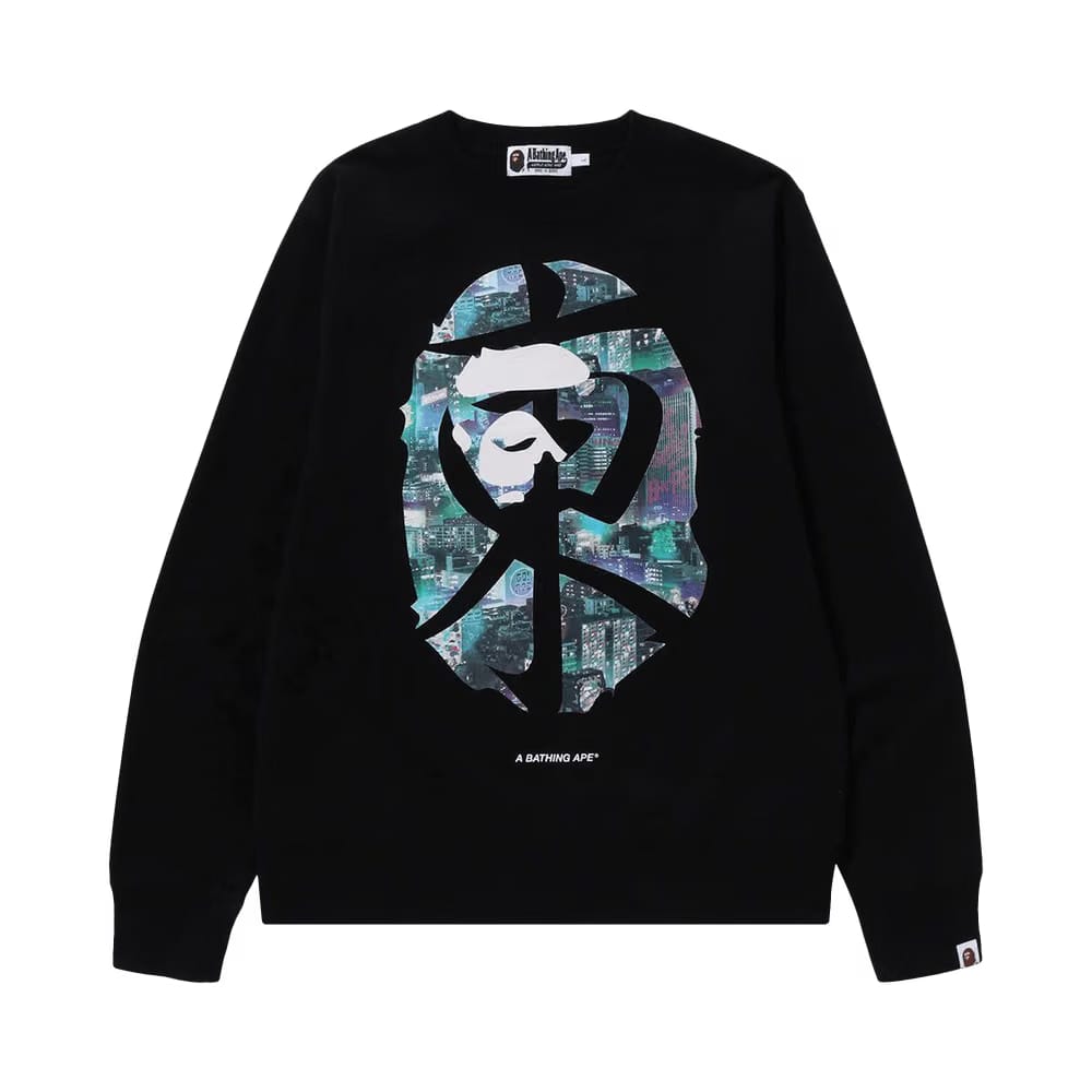 BAPE Neon Tokyo Crewneck Black