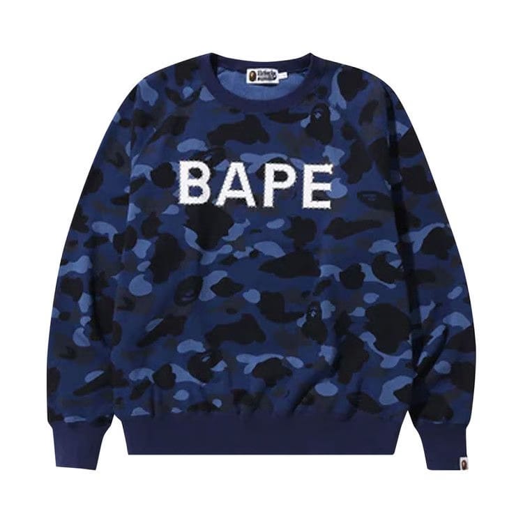 BAPE Color Camo Crystal Stone Relaxed Fit Crewneck Navy