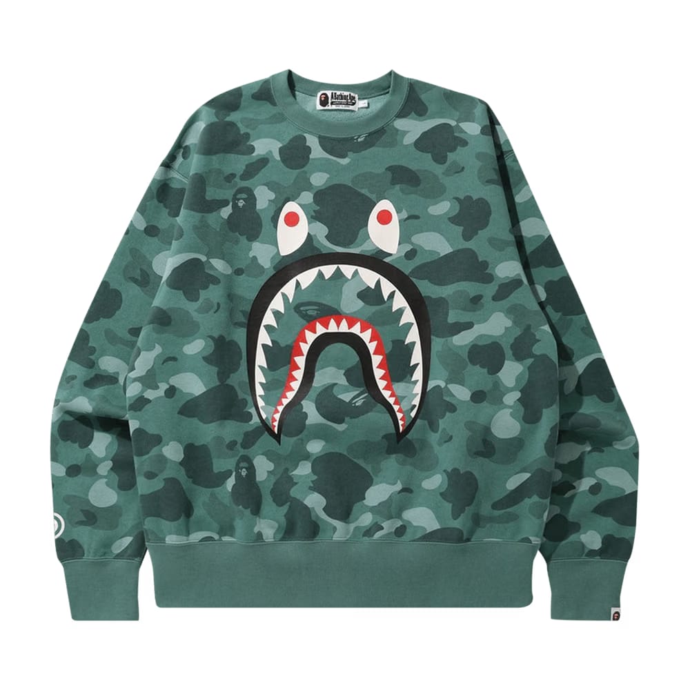 BAPE Color Camo Shark Relaxed Fit Crewneck Green