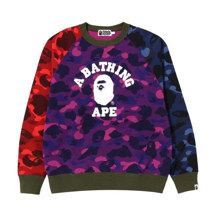 BAPE Crazy Camo Relaxed Fit College Crewneck Multicolor