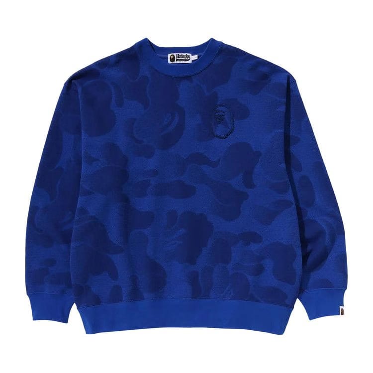 BAPE Ink Camo Ape Head Badge Crewneck Blue