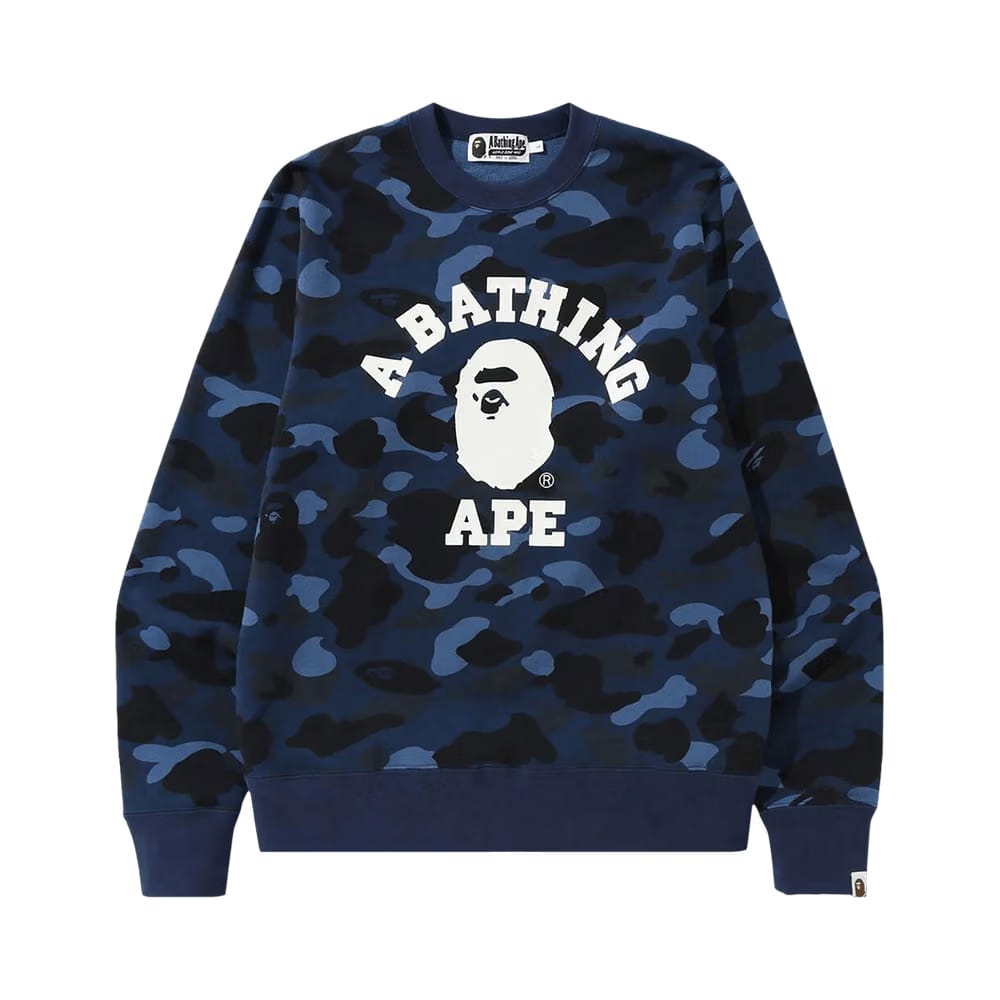 BAPE Color Camo College Crewneck Navy