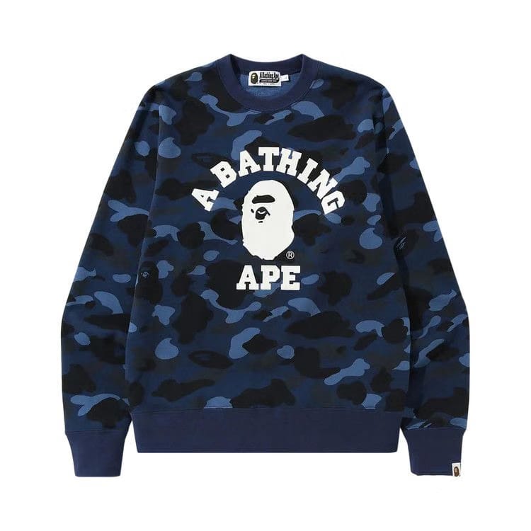 BAPE Color Camo College Crewneck Navy