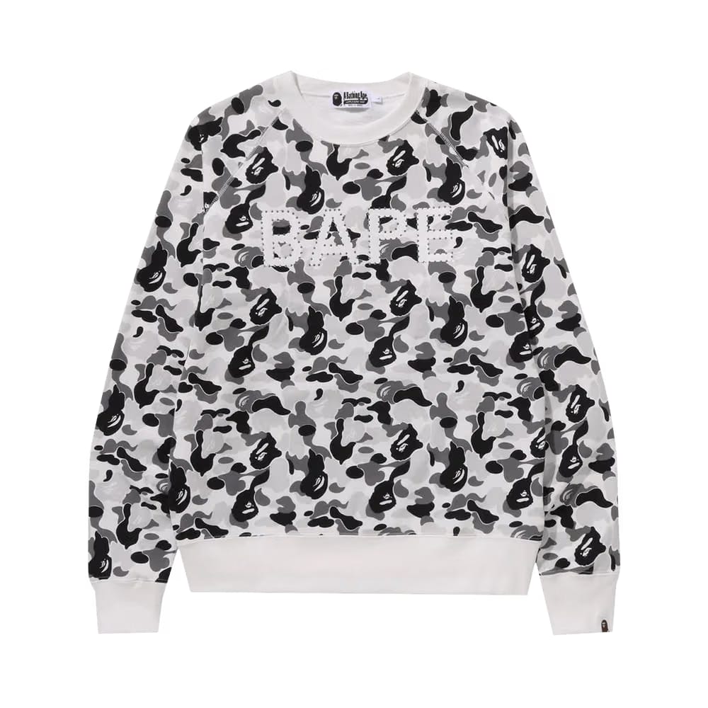 BAPE ABC Camo Crystal Stone Crewneck Grey