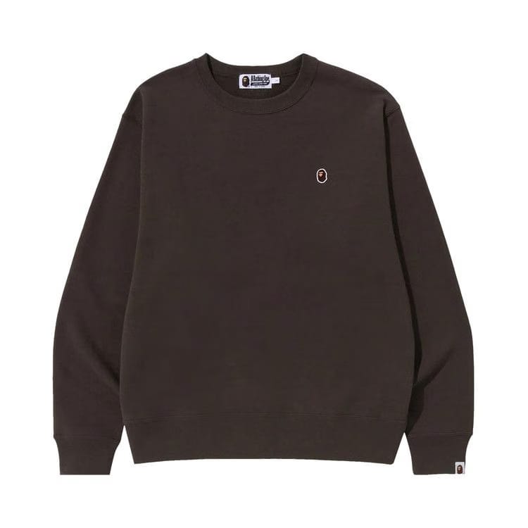 BAPE Ape Head One Point Relaxed Fit Crewneck Brown