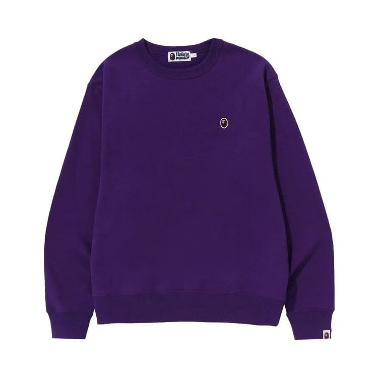 BAPE Ape Head One Point Relaxed Fit Crewneck Purple