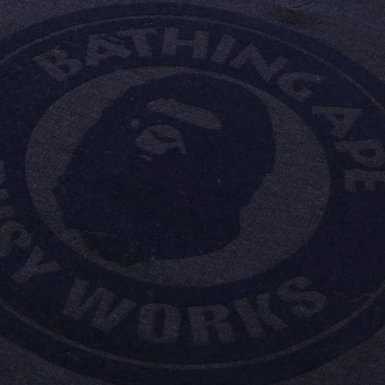 BAPE Over Dye Busy Works Relaxed Fit Crewneck Sweatshirt Navy
