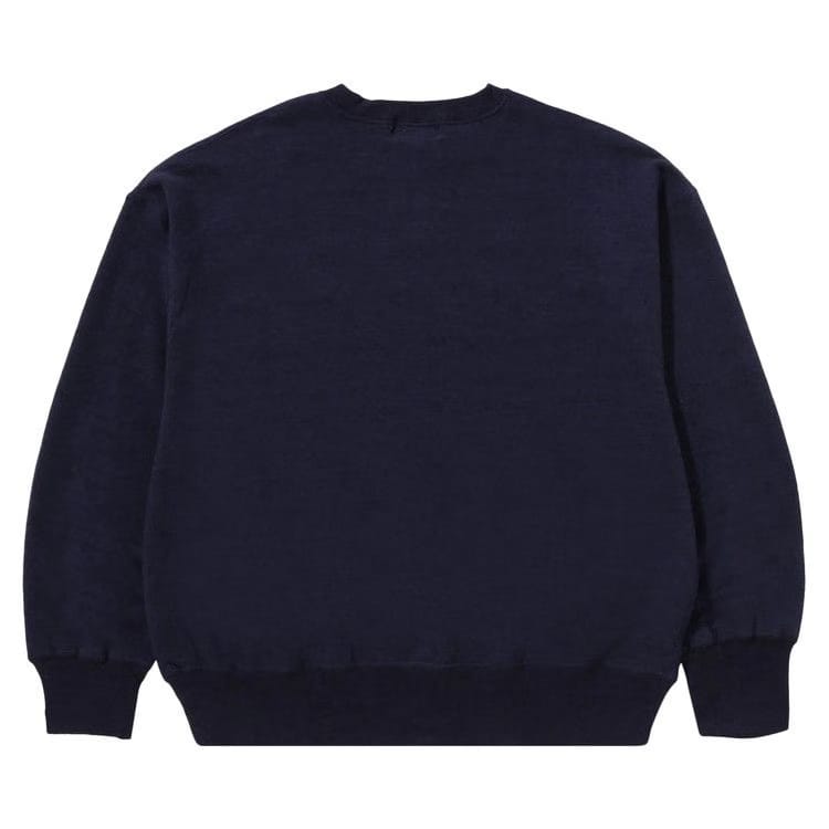 BAPE Over Dye Busy Works Relaxed Fit Crewneck Sweatshirt Navy
