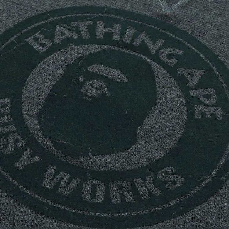 BAPE Over Dye Busy Works Relaxed Fit Crewneck Sweatshirt Green