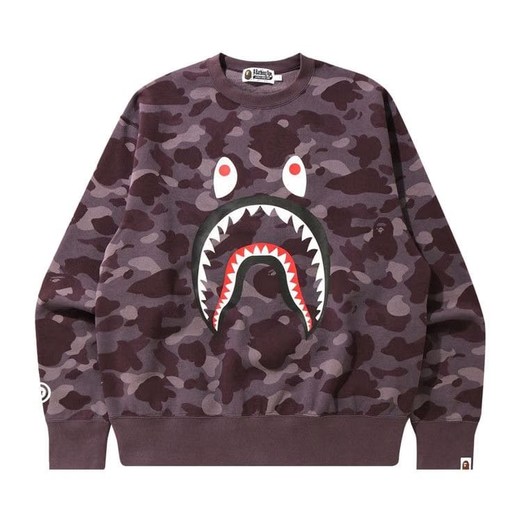 BAPE Color Camo Shark Relaxed Fit Crewneck Burgundy