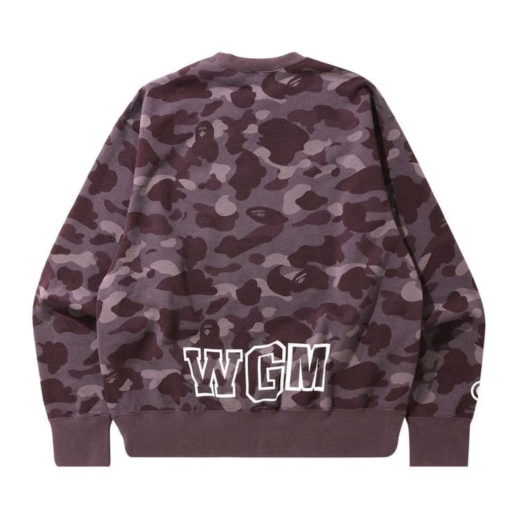 BAPE Color Camo Shark Relaxed Fit Crewneck Burgundy