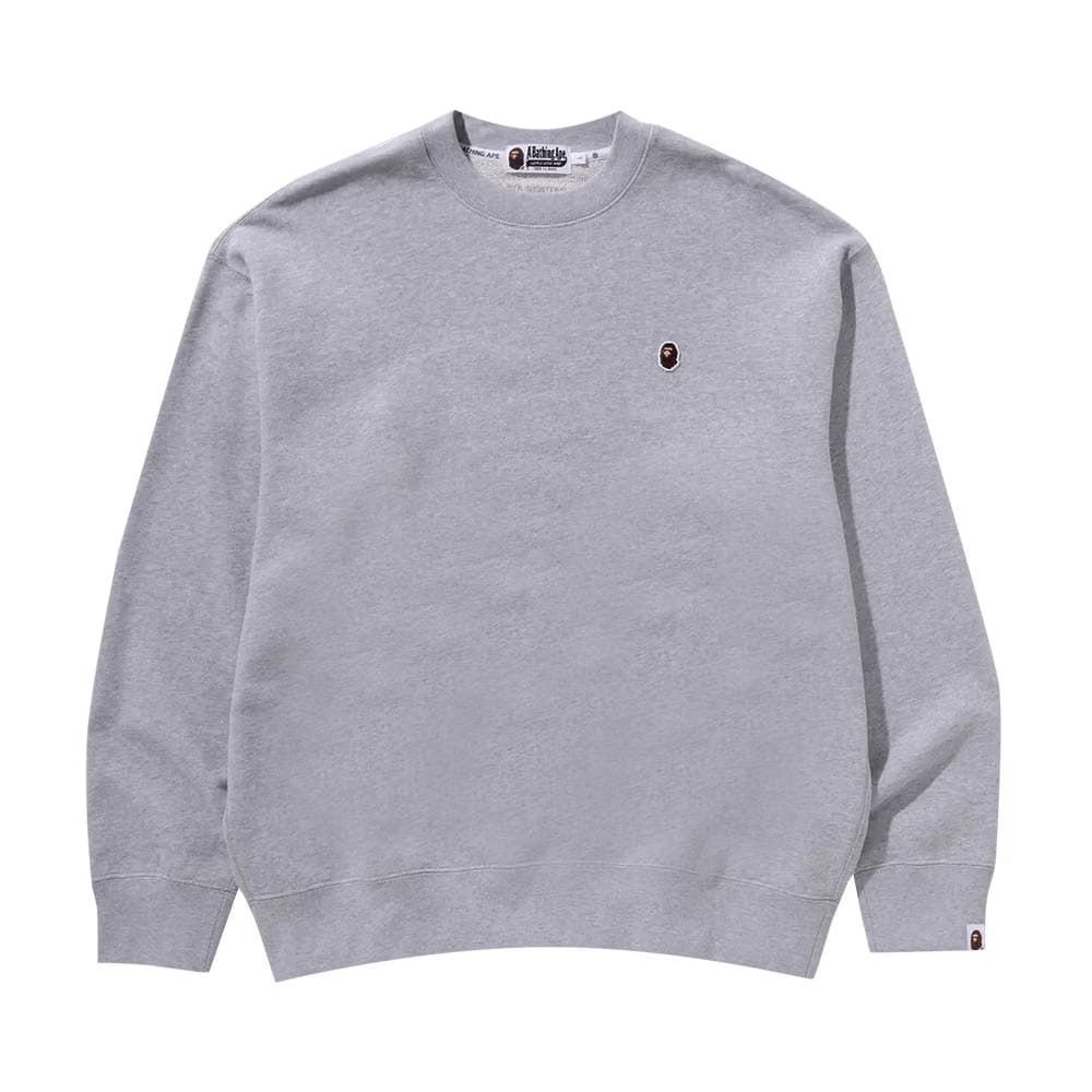 BAPE Ape Head One Point Crewneck Grey