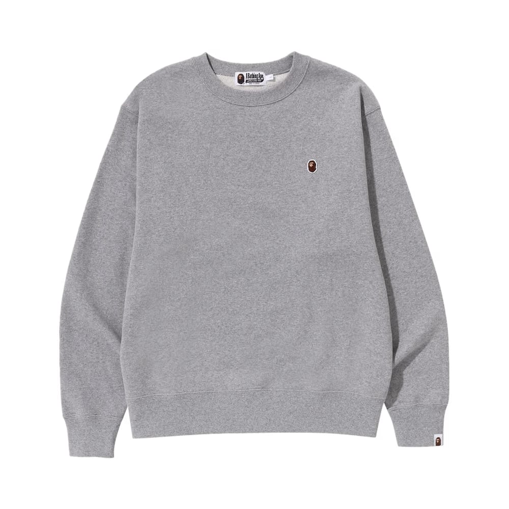 BAPE Ape Head One Point Relaxed Fit Crewneck Grey