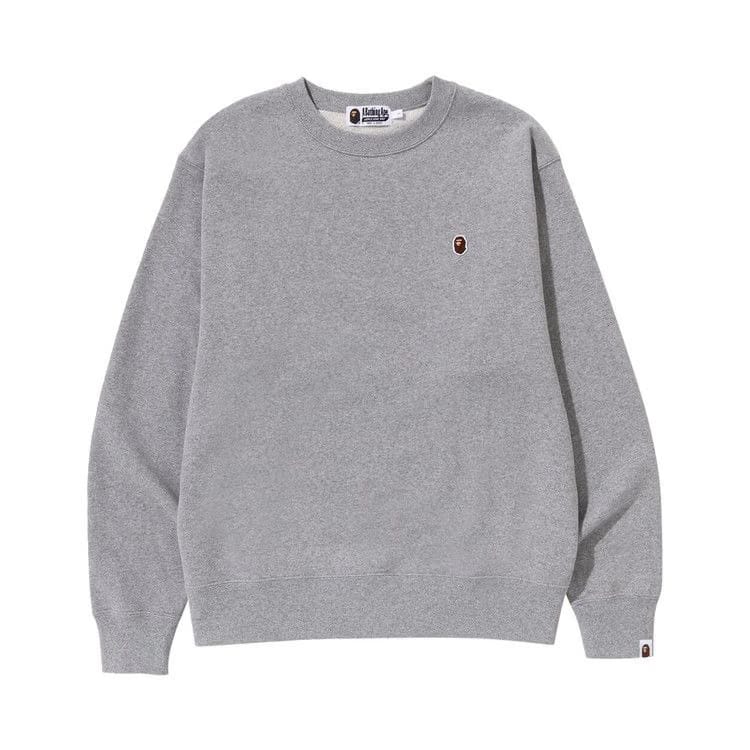 BAPE Ape Head One Point Relaxed Fit Crewneck Grey