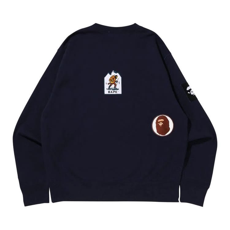 BAPE Multi Label Relaxed Fit Crewneck Navy