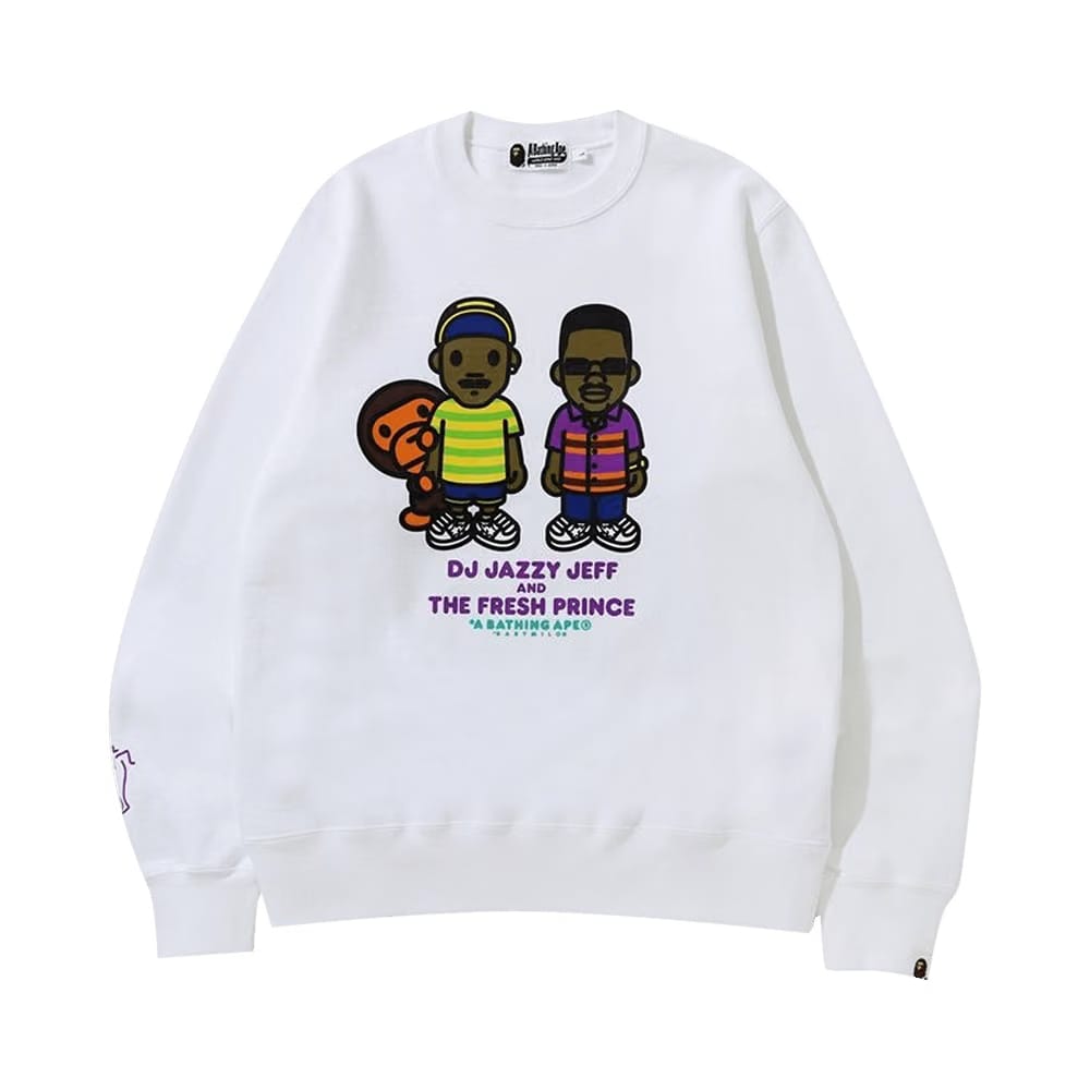 BAPE The Fresh Prince And DJ Jazzy Jeff Baby Milo Crewneck White