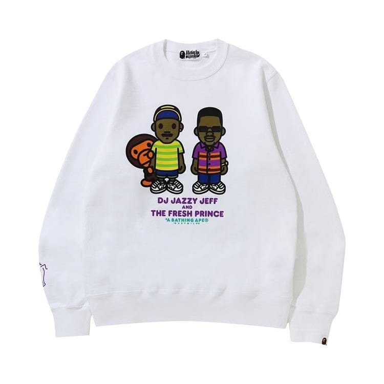 BAPE The Fresh Prince And DJ Jazzy Jeff Baby Milo Crewneck White