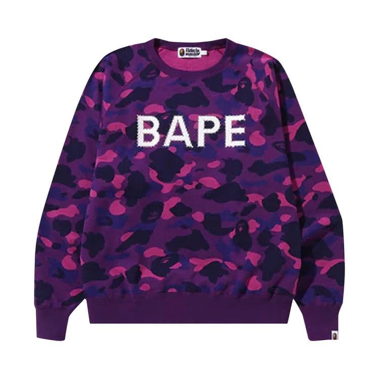 BAPE Color Camo Crystal Stone Relaxed Fit Crewneck Purple