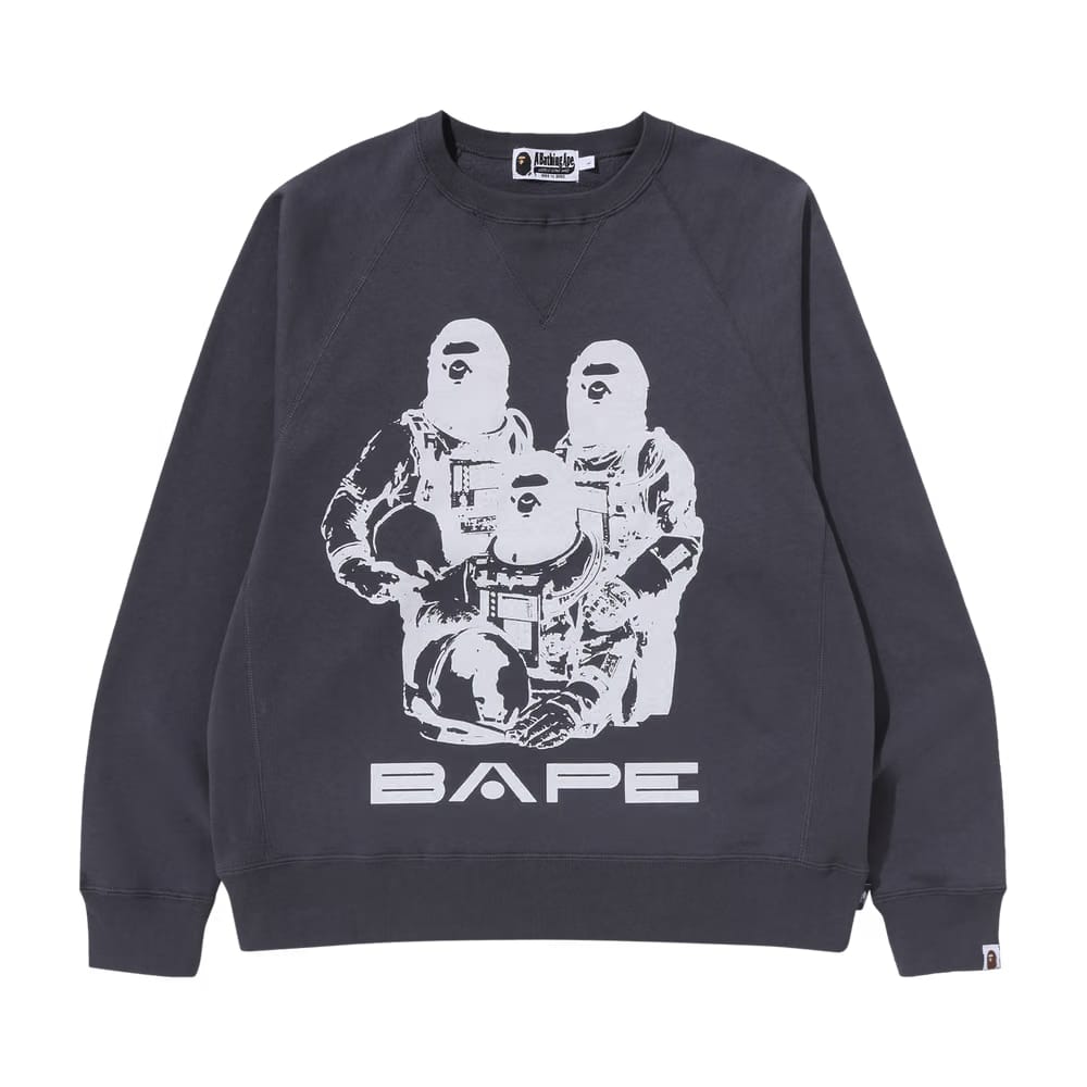 BAPE Relaxed Fit Crewneck Charcoal